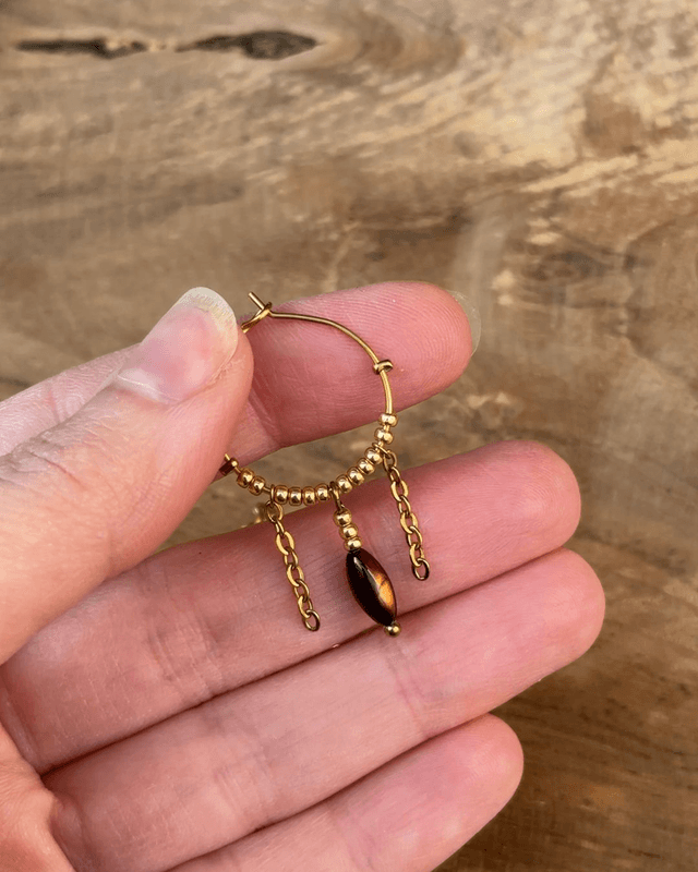 Boucles d'oreilles Bohemia Marron