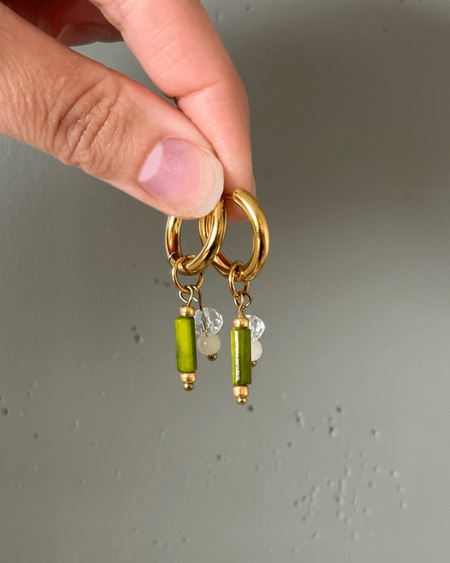 Boucles d'oreilles Bohemia vert
